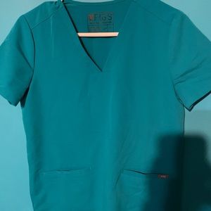 FIGS SCRUBS TEAL XS TOP,& JOGGER BOTTOMS XS.